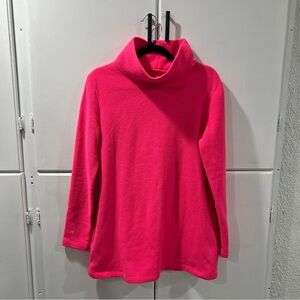 Dudley Stephens Cobble Hill Tunic Fleece Turtleneck - Hot Pink